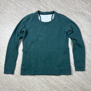 Lululemon &go Endeavor Long Sleeve Heathered Deep Green Sweater Pullover S/M